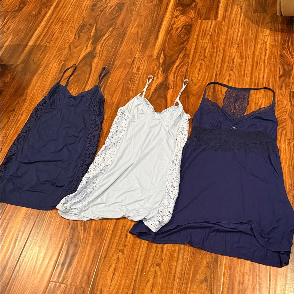 THREE Adore Me Navy and Light Blue Sleepwear Set! Get them before they’re gone!